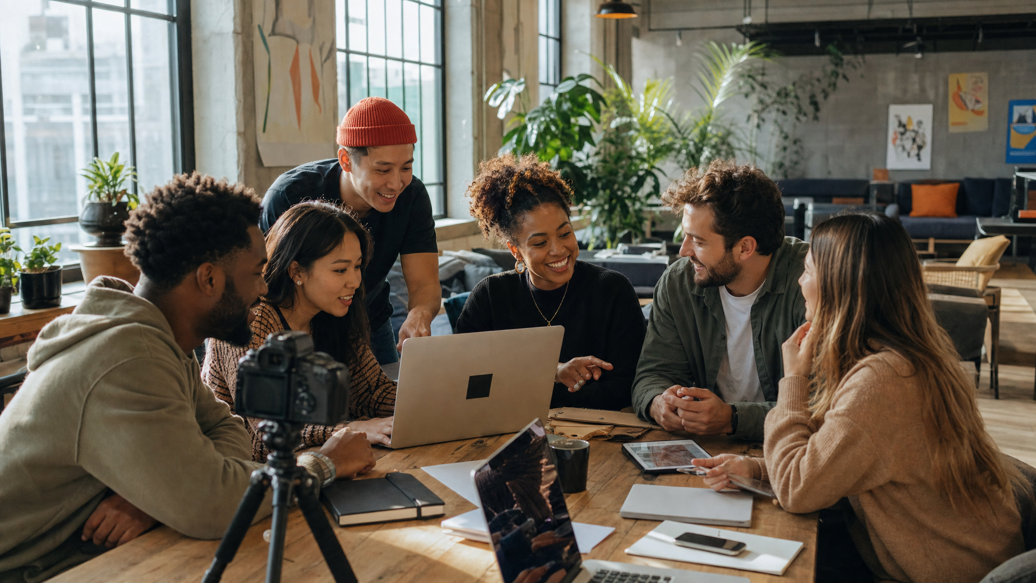 Équipe créative en réunion de collaboration