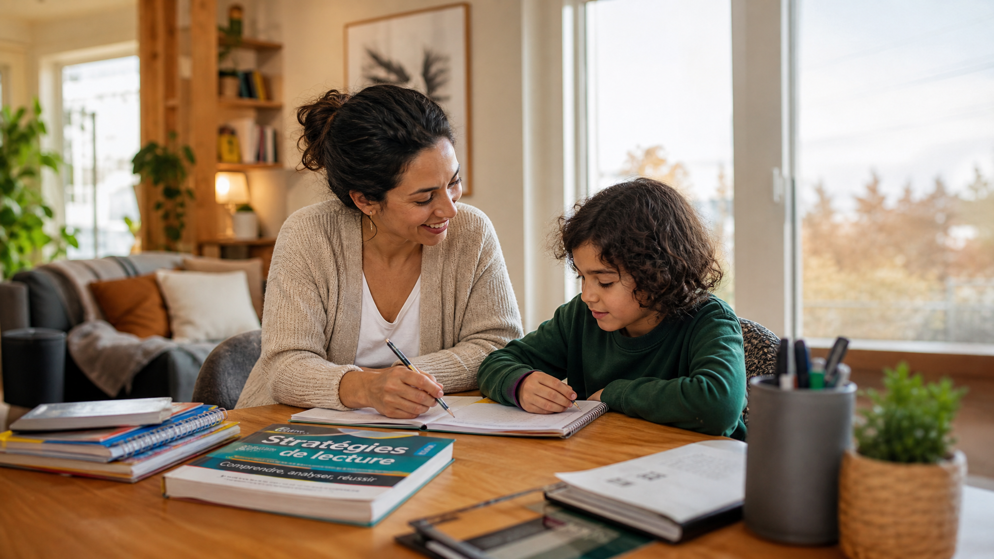 Professionnelle de l'éducation travaillant avec un enfant