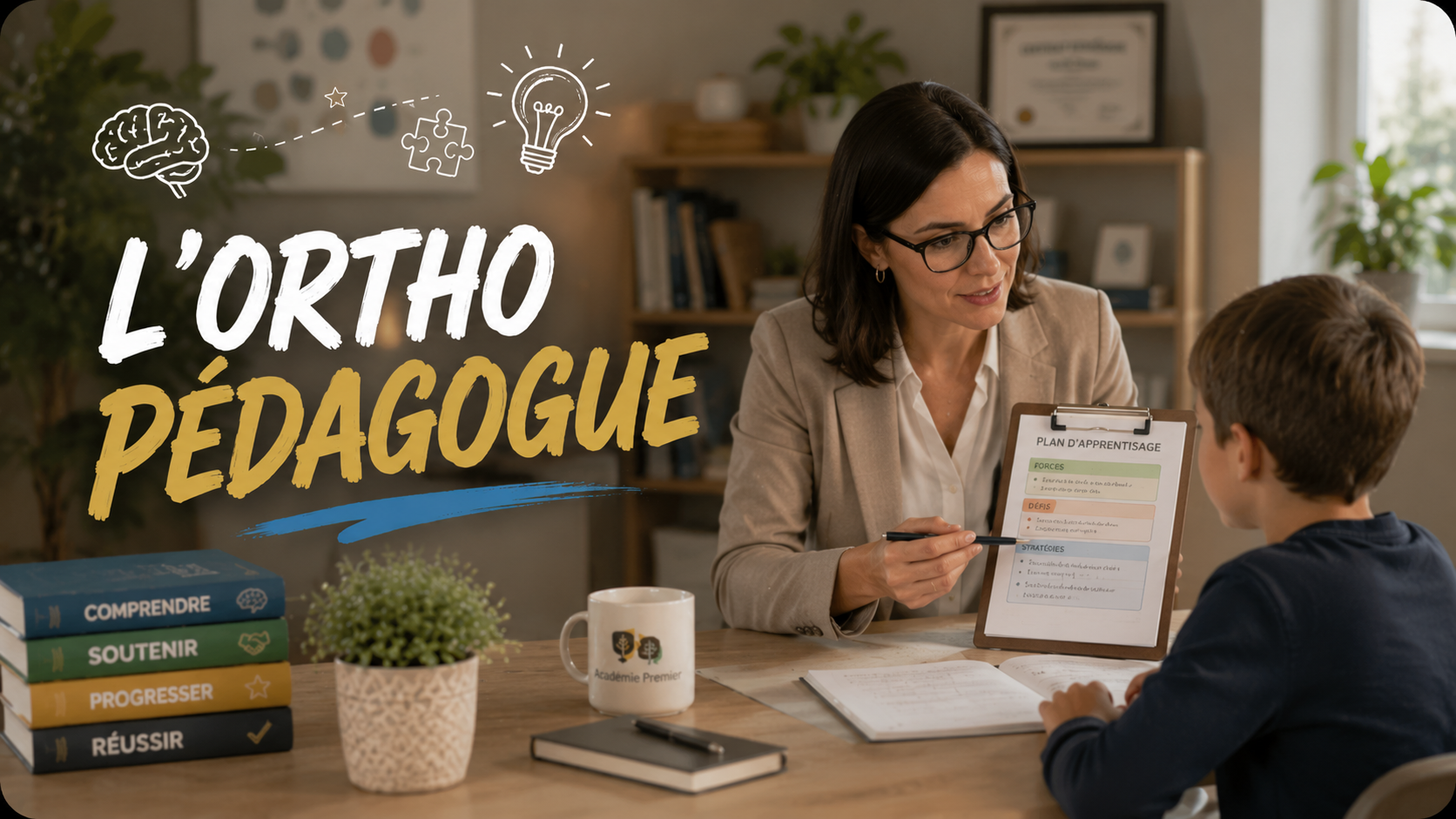 Bannière du service d’orthopédagogie d’Académie Premier